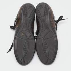 Louis Vuitton Brown Monogram Canvas and Patent Leather Low Top Sneakers Size 37.5