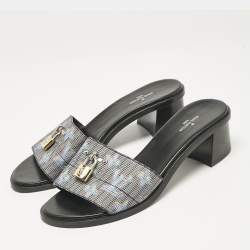 مملوكة مسبقًا Louis Vuitton Multicolor LV Pop Monogram Canvas Lock It Mule Sandals Size 38