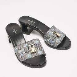 مملوكة مسبقًا Louis Vuitton Multicolor LV Pop Monogram Canvas Lock It Mule Sandals Size 38