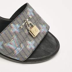 مملوكة مسبقًا Louis Vuitton Multicolor LV Pop Monogram Canvas Lock It Mule Sandals Size 38