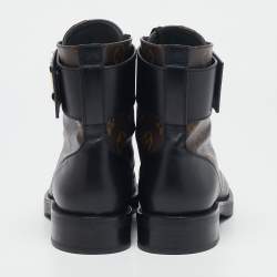Louis Vuitton Monogram Canvas and Leather Wonderland Flat Ranger Boots Size 36.5