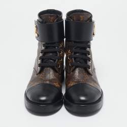 Louis Vuitton Monogram Canvas and Leather Wonderland Flat Ranger Boots Size 36.5