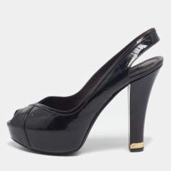 Louis Vuitton Amarante Monogram Vernis Tamara Slingback Pumps Size 37