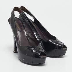 Louis Vuitton Amarante Monogram Vernis Tamara Slingback Pumps Size 37