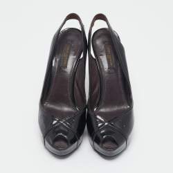 Louis Vuitton Amarante Monogram Vernis Tamara Slingback Pumps Size 37