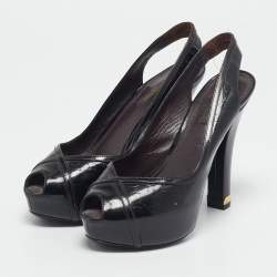 Louis Vuitton Amarante Monogram Vernis Tamara Slingback Pumps Size 37