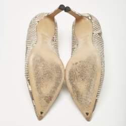 Louis Vuitton Beige/Grey Python Leather Pointed Toe Pumps Size 39.5