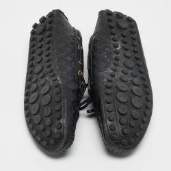 Louis Vuitton Black Monogram Empreinte Leather Gloria Loafers Size 38