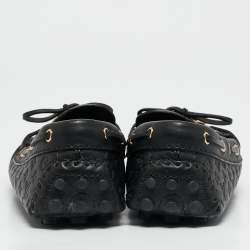 Louis Vuitton Black Monogram Empreinte Leather Gloria Loafers Size 38
