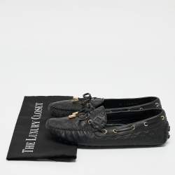 Louis Vuitton Black Monogram Empreinte Leather Gloria Loafers Size 38