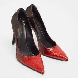 Louis Vuitton Black/Red Sequins Liza Pointed Toe Pumps Size 40
