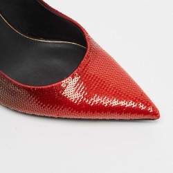 Louis Vuitton Black/Red Sequins Liza Pointed Toe Pumps Size 40