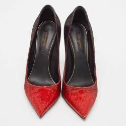 Louis Vuitton Black/Red Sequins Liza Pointed Toe Pumps Size 40
