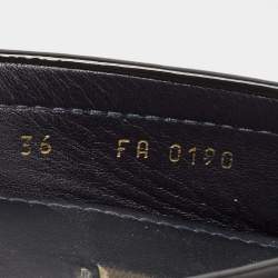 Louis Vuitton Dark Green Patent Leather Oxford Logo Slip On Loafers Size 36