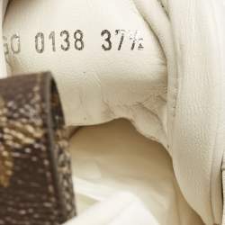 Louis Vuitton White/Brown Leather and Monogram Canvas Archlight Sneakers Size 37.5
