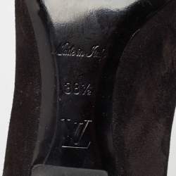 Louis Vuitton Black/Brown Suede and Monogram Canvas Revival Ankle Boots Size 38.5