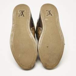Louis Vuitton Brown Monogram Canvas and Crocodile Punchy High Top Sneakers Size 36.5