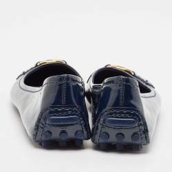 Louis Vuitton Blue Patent Leather Oxford Ballet Flats Size 38