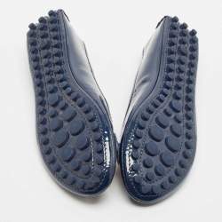 Louis Vuitton Blue Patent Leather Oxford Ballet Flats Size 38