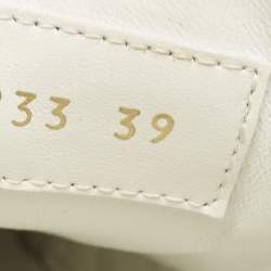 Louis Vuitton White/Beige Leather Time Out Sneakers Size 39