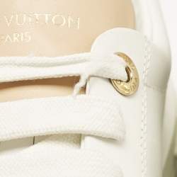 Louis Vuitton White/Beige Leather Time Out Sneakers Size 39