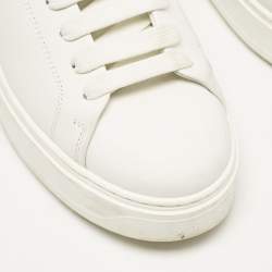 Louis Vuitton White/Beige Leather Time Out Sneakers Size 39