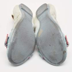 Louis Vuitton Two Tone Denim Buckle Scrunch Ballet Flats Size 41