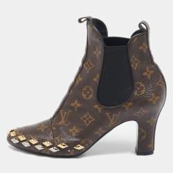 Louis Vuitton Brown Monogram Canvas Revival Ankle Boots Size 39