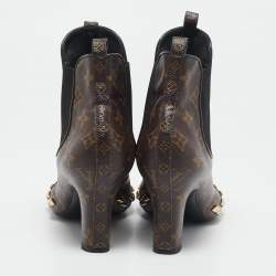Louis Vuitton Brown Monogram Canvas Revival Ankle Boots Size 39