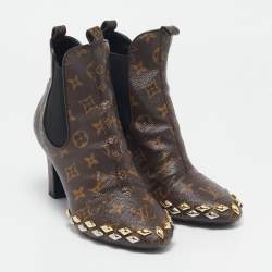 Louis Vuitton Brown Monogram Canvas Revival Ankle Boots Size 39