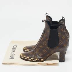 Louis Vuitton Brown Monogram Canvas Revival Ankle Boots Size 39
