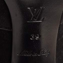 Pre Owned Louis Vuitton Black Suede Knee Length Boots Size 39