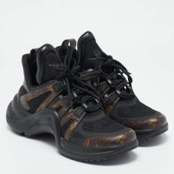 Louis Vuitton Black Mesh and Monogram Canvas Archlight Sneakers Size 41