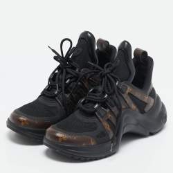 Louis Vuitton Black Mesh and Monogram Canvas Archlight Sneakers Size 41