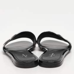 Louis Vuitton Black Patent Leather Studded Flats Size 38.5