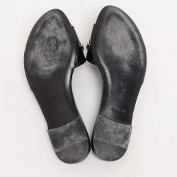 Louis Vuitton Black Patent Leather Studded Flats Size 38.5