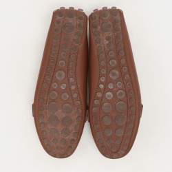 Louis Vuitton Brown Leather Oxford Slip On Loafers Size 37