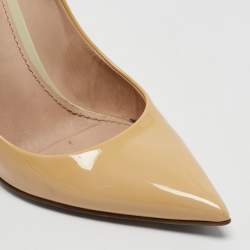 Louis Vuitton Cream Patent Leather Eyeline Pumps Size 37.5