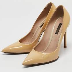 Louis Vuitton Cream Patent Leather Eyeline Pumps Size 37.5