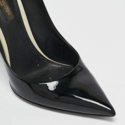 Pre Owned حذاء كعب عالي لوي فيتون جلد براءات اختراع أسود إيلين مقاس 37.5