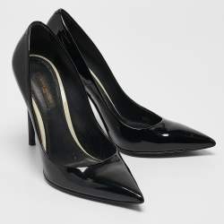 Pre Owned حذاء كعب عالي لوي فيتون جلد براءات اختراع أسود  إيلين مقاس 37.5