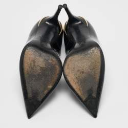 Pre Owned حذاء كعب عالي لوي فيتون جلد براءات اختراع أسود إيلين مقاس 37.5