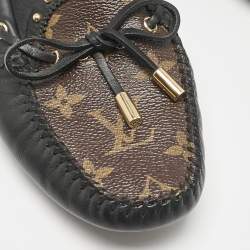 Louis Vuitton Brown Monogram Coated Canvas And Leather Gloria Loafers Size 36