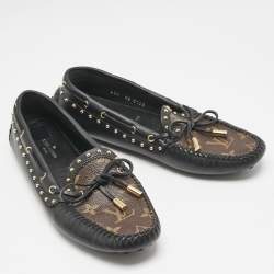 Louis Vuitton Brown Monogram Coated Canvas And Leather Gloria Loafers Size 36