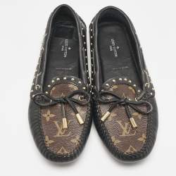 Louis Vuitton Brown Monogram Coated Canvas And Leather Gloria Loafers Size 36