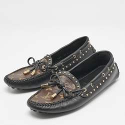 Louis Vuitton Brown Monogram Coated Canvas And Leather Gloria Loafers Size 36