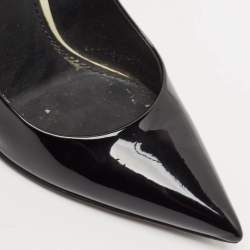 Pre Owned Louis Vuitton Black Patent Leather Eyeline Pumps Size 37