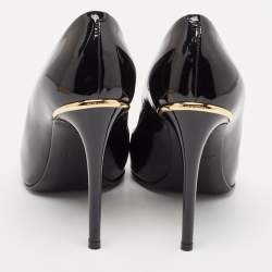 Pre Owned Louis Vuitton Black Patent Leather Eyeline Pumps Size 37