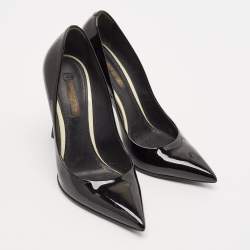 Pre Owned Louis Vuitton Black Patent Leather Eyeline Pumps Size 37