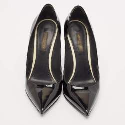 Pre Owned Louis Vuitton Black Patent Leather Eyeline Pumps Size 37